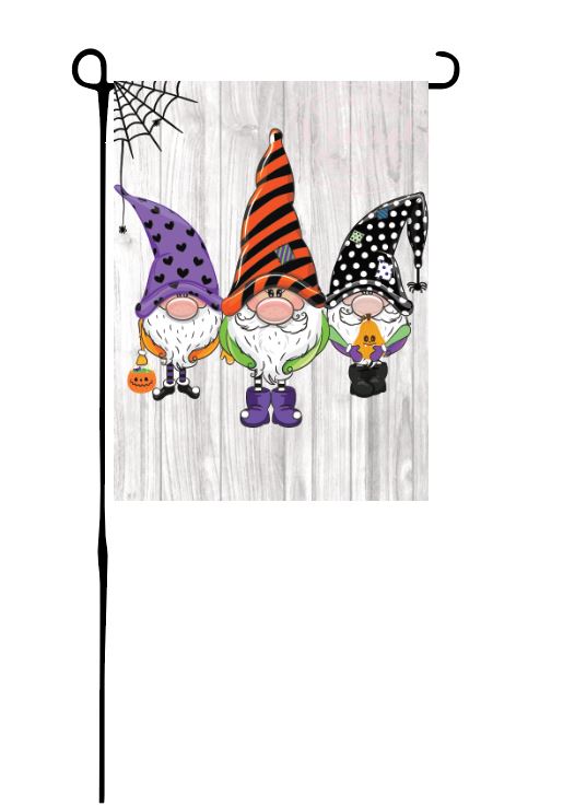 Halloween Gnomes Garden Flag