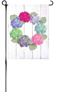 Hydrangea Wreath Garden Flag