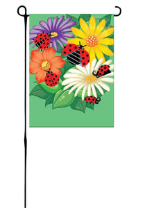 Ladybugs & Flowers Garden Flag