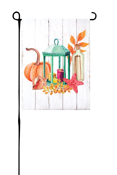 Coastal Fall Lantern Garden Flag