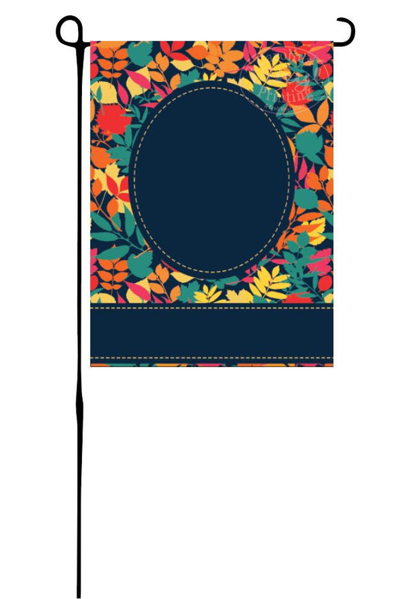 Fall Leaves on Navy Garden Flag