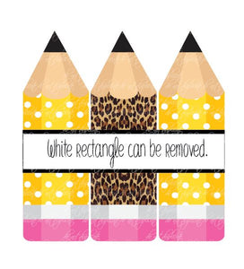 Leopard & Polka Dot Pencils Heat Transfer