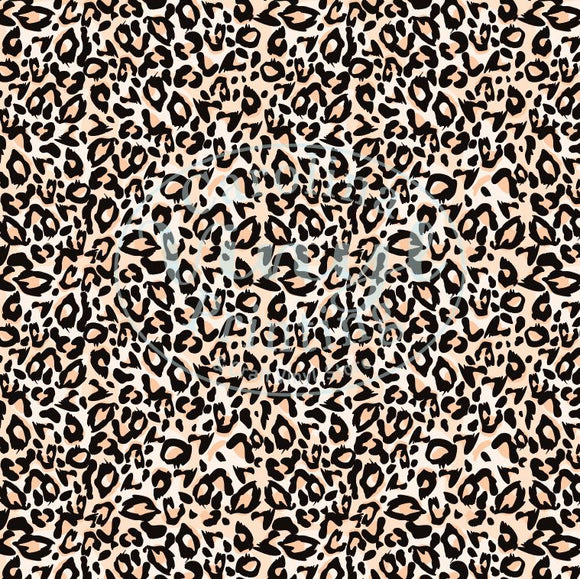 Leopard/Cheetah Peach & Black Printed Vinyl