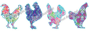Lilly P Chickens Vinyl Heat Transfer