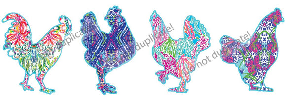 Lilly P Chickens Vinyl Heat Transfer