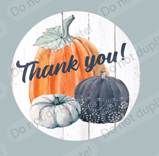 Navy Pumpkin - Thank You Stickers - Set of 45 (2.5 inch)