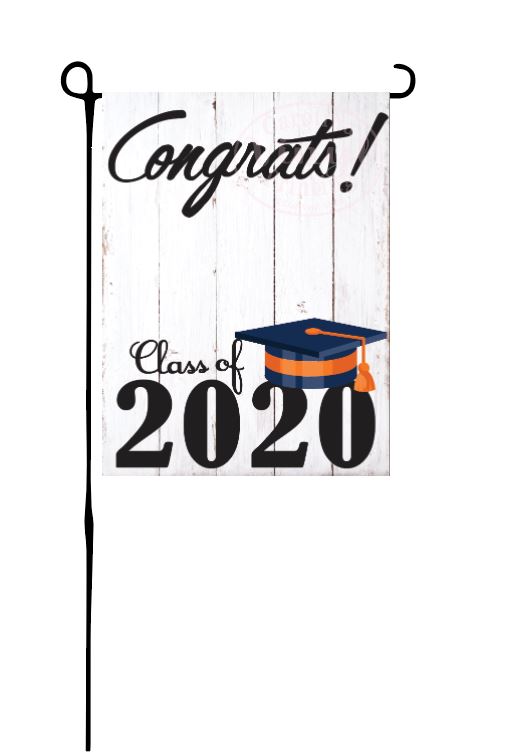 Class of 2020 - Navy & Orange - Garden Flag