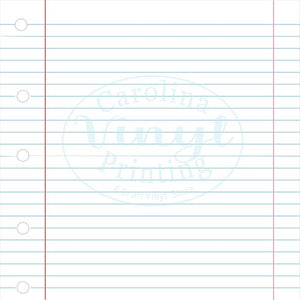 Notebook Paper Printed Vinyl