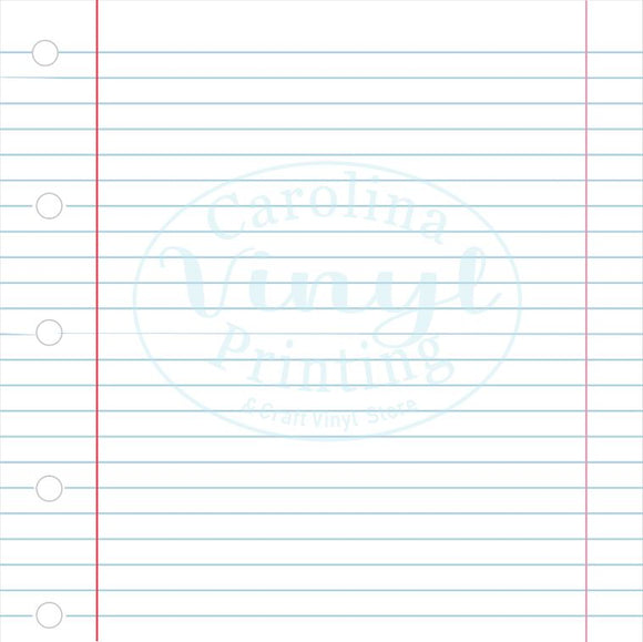 Notebook Paper Printed Vinyl