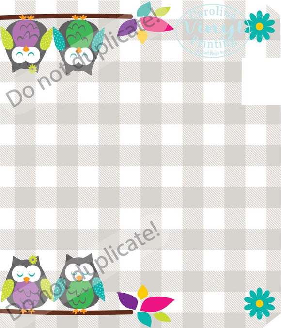 Owls on Plaid Mailbox Cover
