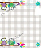 Owls on Plaid Mailbox Cover