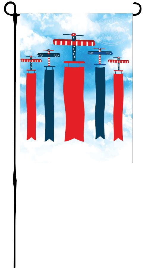 Patriotic Planes Garden Flag