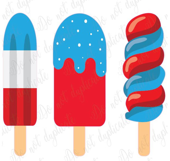 Patriotic Popsicles Vinyl Heat Transfer