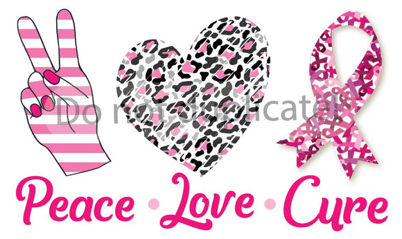 Peace Love Cure Breast Cancer Vinyl Heat Transfer