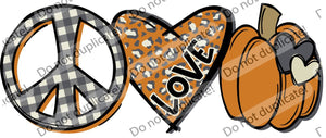 Peace Love Pumpkins Vinyl Heat Transfer