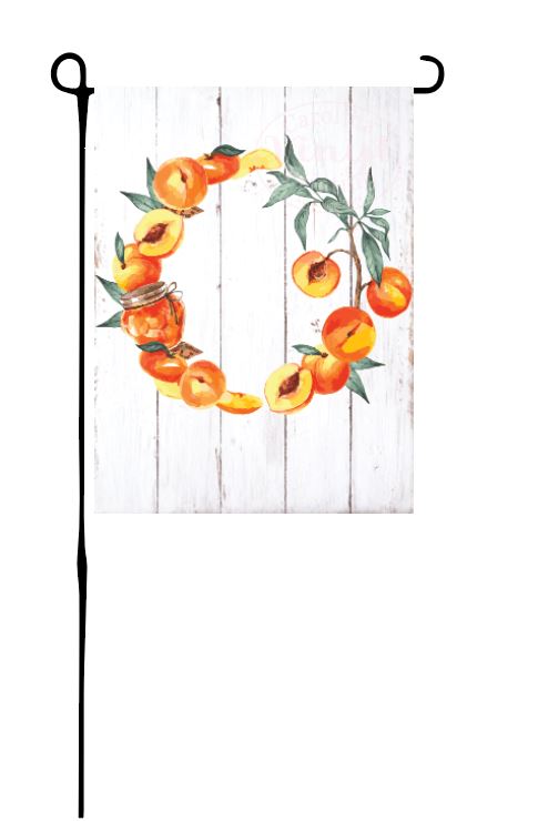 Peach Wreath Garden Flag