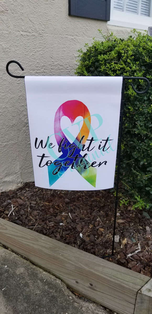 Multi Color Awarness Ribbon Garden Flag