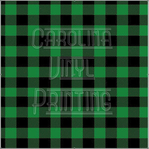 Green Buffalo Plaid Printed Vinyl