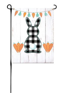 Buffalo Plaid Easter Bunny Garden Flag