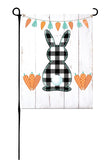 Buffalo Plaid Easter Bunny Garden Flag