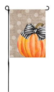 Pumpkin with bow Garden Flag
