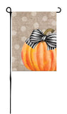 Pumpkin with bow Garden Flag