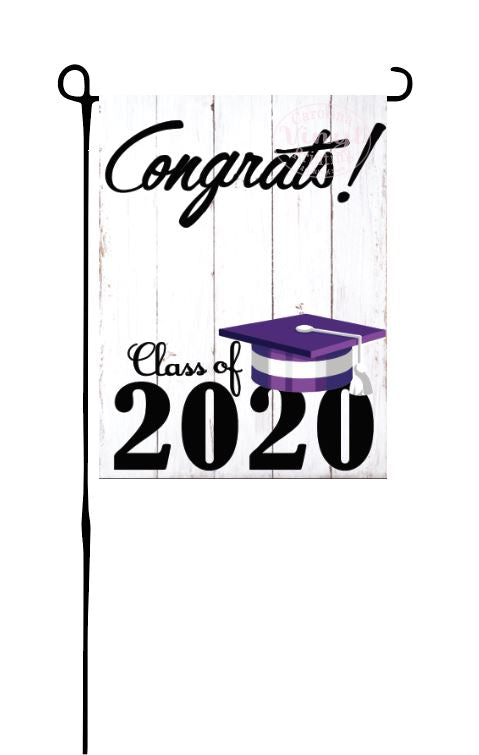 Class of 2020 - Purple & White - Garden Flag