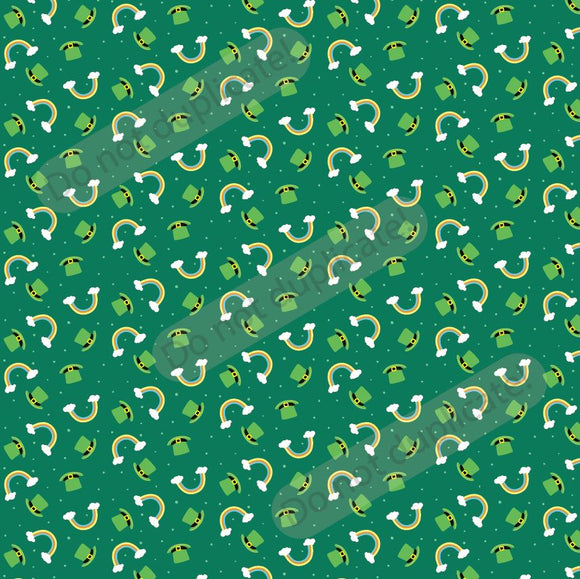 St. Patrick's Day Hats & Rainbows Printed Vinyl