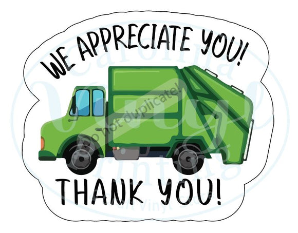 Trash/Recycling Truck Thank You Stickers