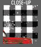 Red Christmas Truck on Buffalo Plaid Garden Flag