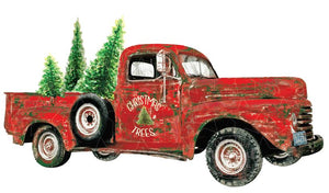 Red Christmas Tree Truck Heat Transfer