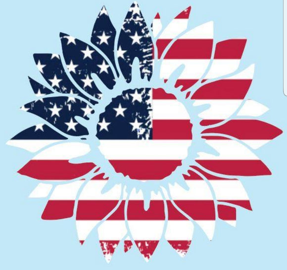 USA Sunflower Vinyl Heat Transfer