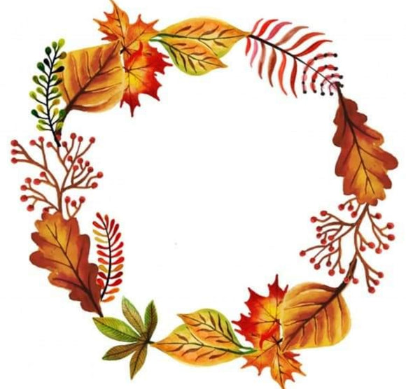 Fall Leaf Wreath Vinyl Heat Transfer