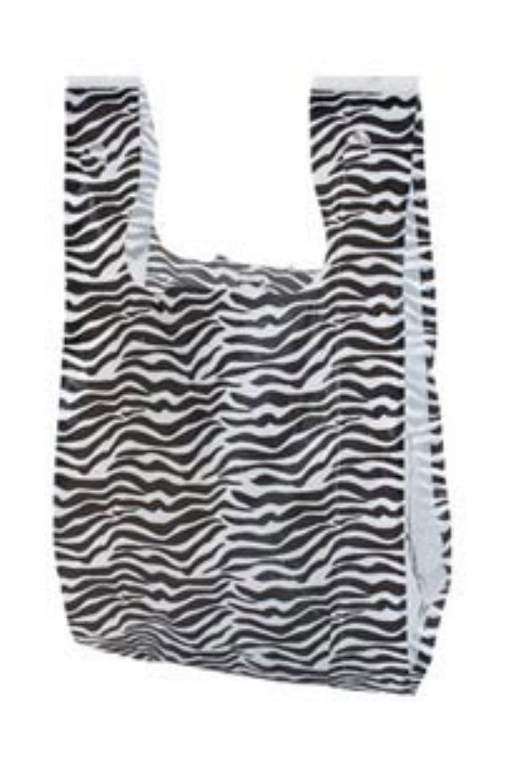 Set of 25 - Zebra Tshirt (grocery) Bags
