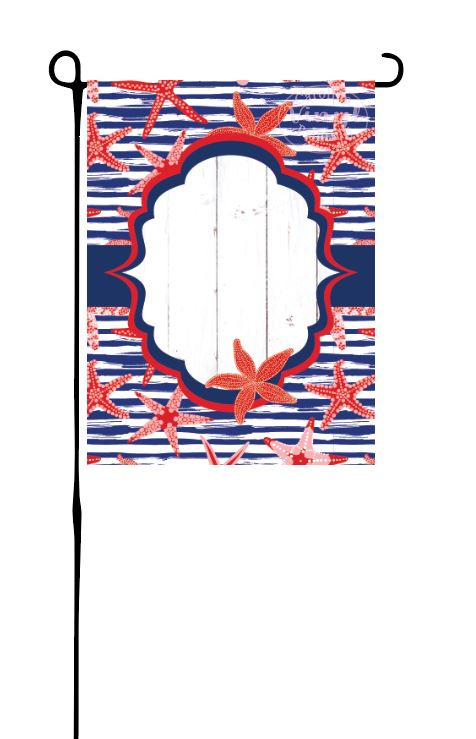 Patriotic Starfish Garden Flag