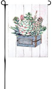 Succulents in Box Garden Flag