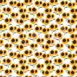 Sunflowers on White Printed Vinyl (HTV & Adhesive)