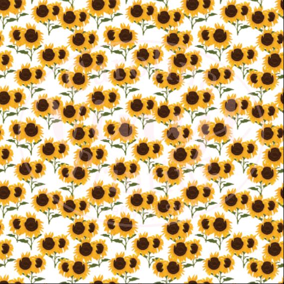 Sunflowers on White Printed Vinyl (HTV & Adhesive)