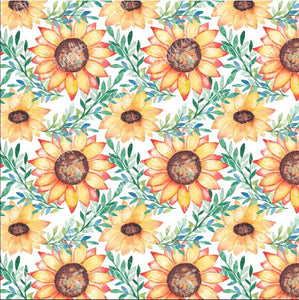 Watercolor (Large) Sunflowers Printed Vinyl (HTV & Adhesive)