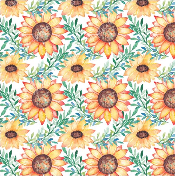 Watercolor (Large) Sunflowers Printed Vinyl (HTV & Adhesive)