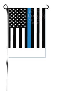 Thin Blue Line Police Garden Flag