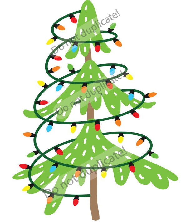 Christmas Tree with Light Vinyl Heat Transfer