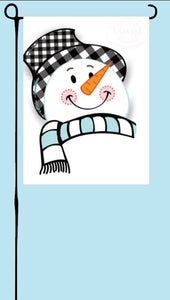 Snowman with Plaid Hat & Mint Scarf Garden Flag