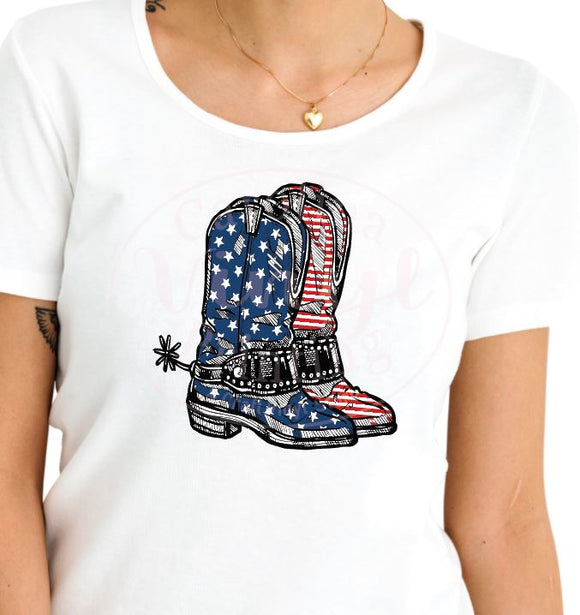 Patriotic Boots Vinyl Heat Transfer