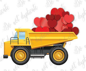 Valentine's Dump Truck Heat Transfer