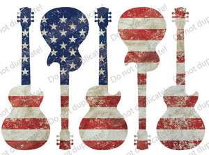 Guitar Flag Vinyl Heat Transfer