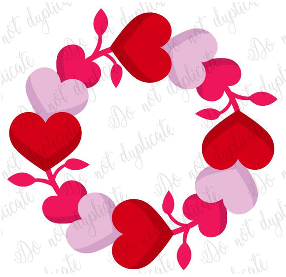 Heart Wreath Heat Transfer