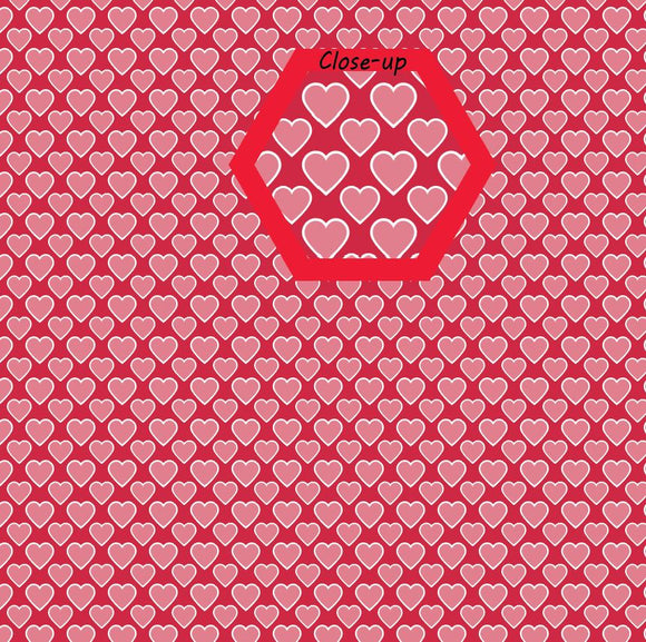 Pink Hearts on Pink Printed Vinyl