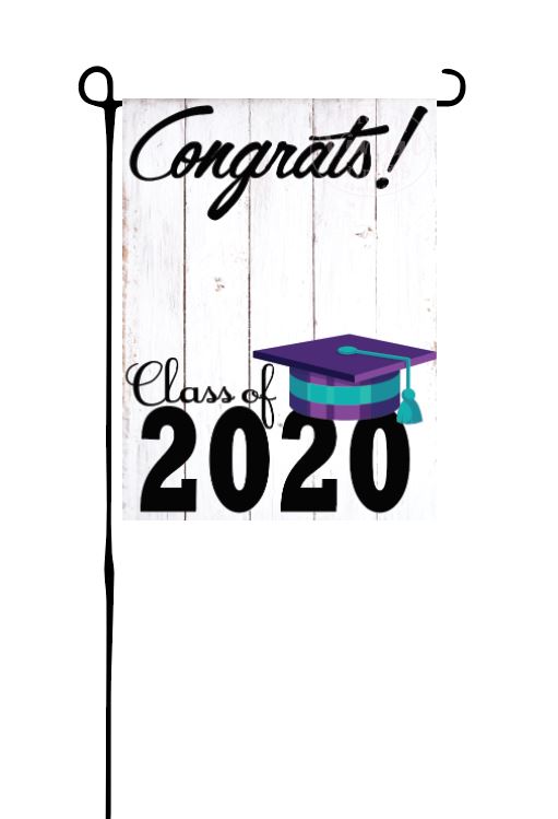 Class of 2020 - Purple & Teal - Garden Flag