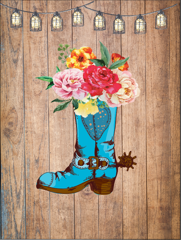 Boots & Flowers Garden Flag